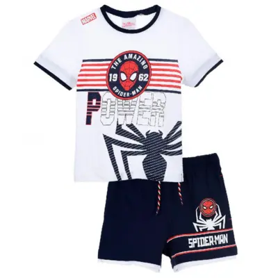 Spiderman Sommersæt T-shirt samt Shorts Hvid Sort