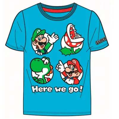 Super Mario T-shirt Kortærmet Blå Here we Go!