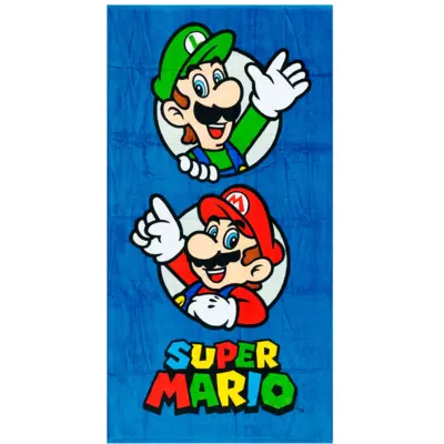 Super Mario Badehåndklæde 70 x 140 Blå