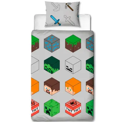 Minecraft Pixel Sengetøj 140 x 200 2-sidet