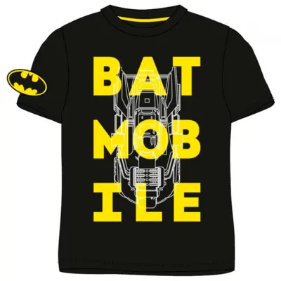 Batman T-shirt Kortærmet Sort Batmobile