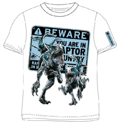 Jurassic World T-shirt Kort Hvid Beware