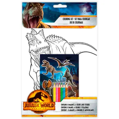 Jurassic World Malesæt med 6 Farver