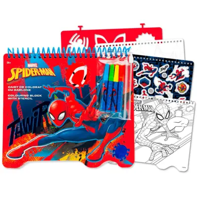 Spiderman Stencil Blok med Tegninger