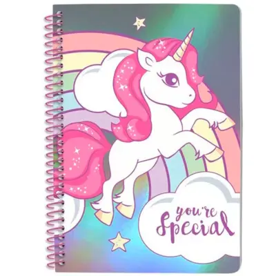 Unicorn Spiral Notesbog A5 Linjeret