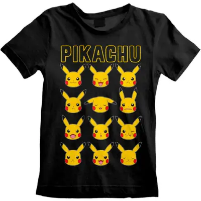 Pokemon Pikachu T-shirt Kortærmet Sort