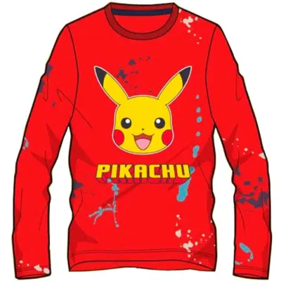 Pokemon Pikachu T-shirt Langærmet Rød