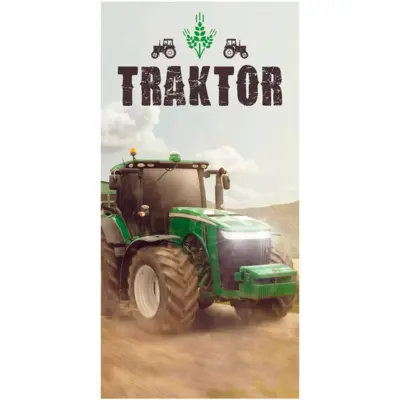 Traktor Grøn Badehåndklæde 70 x 140