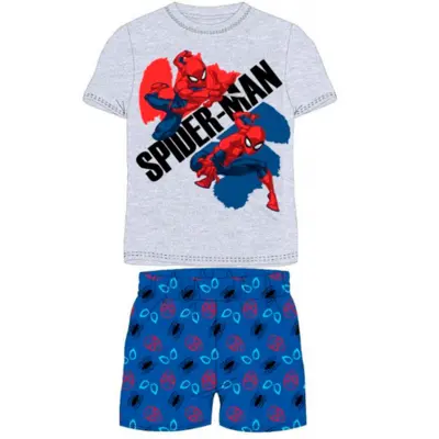 Spiderman Kort Pyjamas Grå Blå