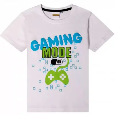 Gaming Mode T-shirt Kortærmet Hvid str. 116-152