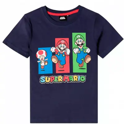 Super Mario Kortærmet T-shirt Navy
