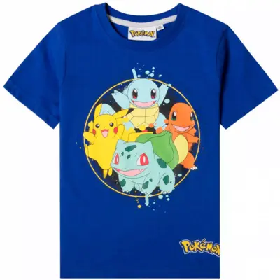 Pokemon T-shirt Kortærmet Blå str. 110-152