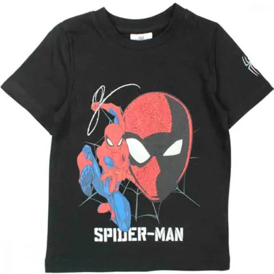 Spiderman T-shirt Kortærmet Sort str. 4-9 år