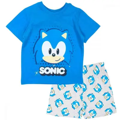 Sonic Pyjamas Kort i blå farver til børn
