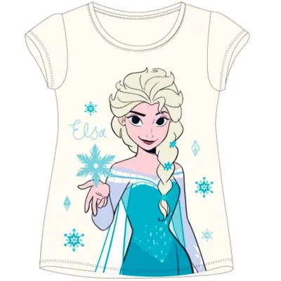 Disney Frost Elsa T-shirt Kortærmet Cream
