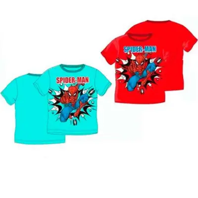 Spiderman T-shirt Kortærmet Rød eller Turkis