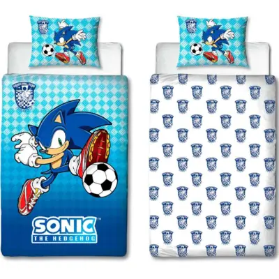 Sonic Fodbold Sengetøj 140 x 200 Vendbart