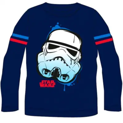 Star Wars T-shirt Langærmet Navy str. 5-10 år