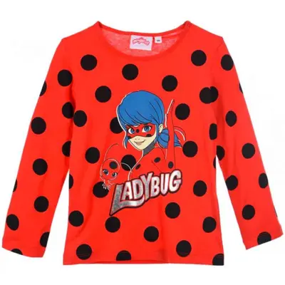 Miraculous Ladybug T-shirt Langærmet Rød str. 4-8 år