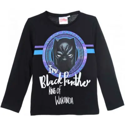 Avengers T-shirt Sort Black Panther str. 4-10 år